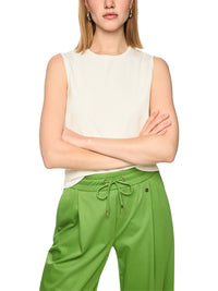 Marc Cain ‘Rethink Together’ viscose blend top in Bright Ecru AC 61.01 M11