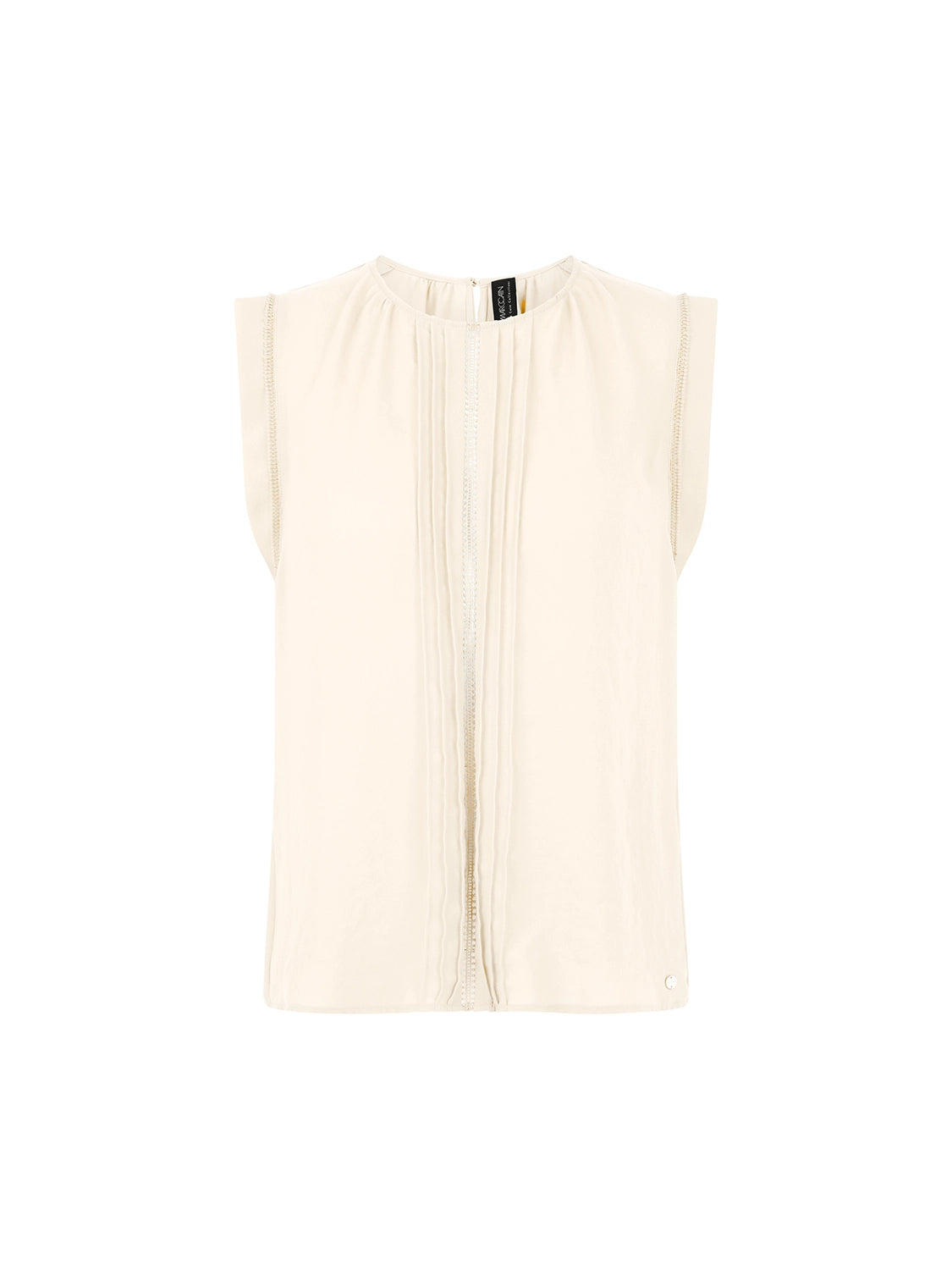 Marc Cain Top with lace and pintucks in Bright Ecru AC 61.15 W30