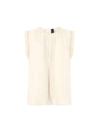 Marc Cain Top with lace and pintucks in Bright Ecru AC 61.15 W30