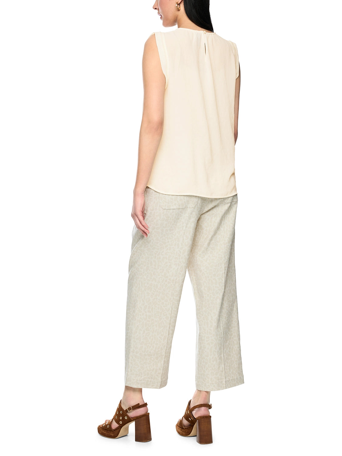 Marc Cain Top with lace and pintucks in Bright Ecru AC 61.15 W30