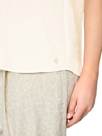 Marc Cain Top with lace and pintucks in Bright Ecru AC 61.15 W30
