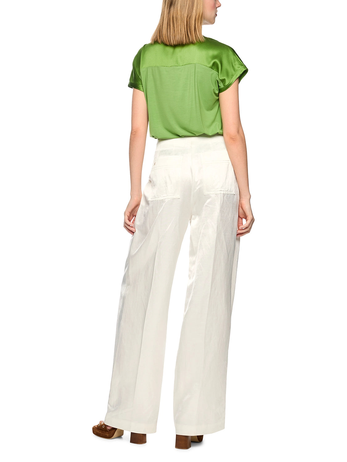 Marc Cain WICHITA wide cut trousers in Bright Ecru AC 81.63 W41