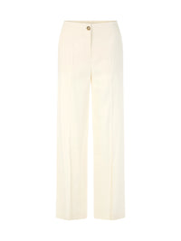 Marc Cain WAUKEE linen-viscose trousers in Bright Ecru AC 81.69 W70