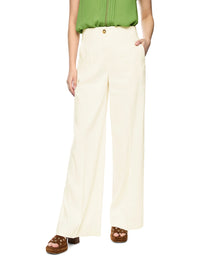 Marc Cain WAUKEE linen-viscose trousers in Bright Ecru AC 81.69 W70
