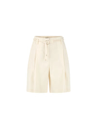 Marc Cain WARANGAL linen blend shorts in Bright Ecru AC 83.04 W70