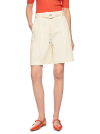 Marc Cain WARANGAL linen blend shorts in Bright Ecru AC 83.04 W70