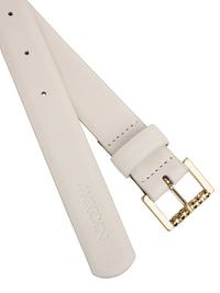 Marc Cain Leather belt with pin buckle in Bright Ecru AC G1.11 L45