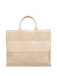 Marc Cain Melange knit shopper with logo in Bright Ecru AC T6.04 M59