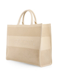 Marc Cain Melange knit shopper with logo in Bright Ecru AC T6.04 M59