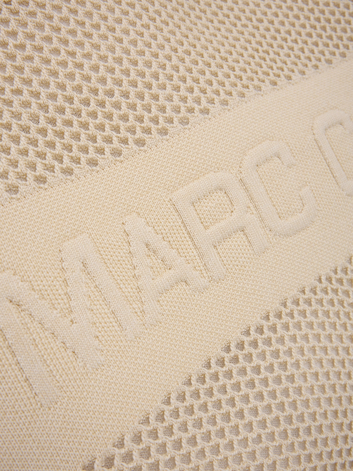 Marc Cain Melange knit shopper with logo in Bright Ecru AC T6.04 M59