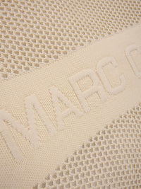Marc Cain Melange knit shopper with logo in Bright Ecru AC T6.04 M59