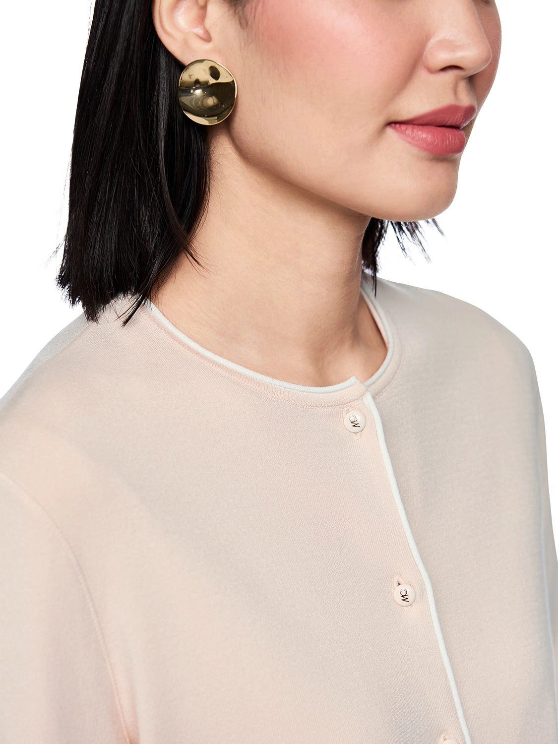 Marc Cain Rethink Together fine knit cardigan in Magnolia AC 39.02 M11 - Pre Order June Delivery