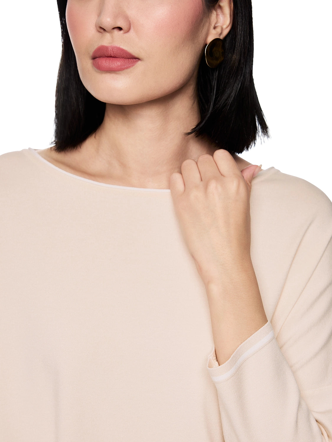 Marc Cain ‘Rethink Together’ oversized jumper in Magnolia AC 41.16 M11 - Pre Order June Delivery