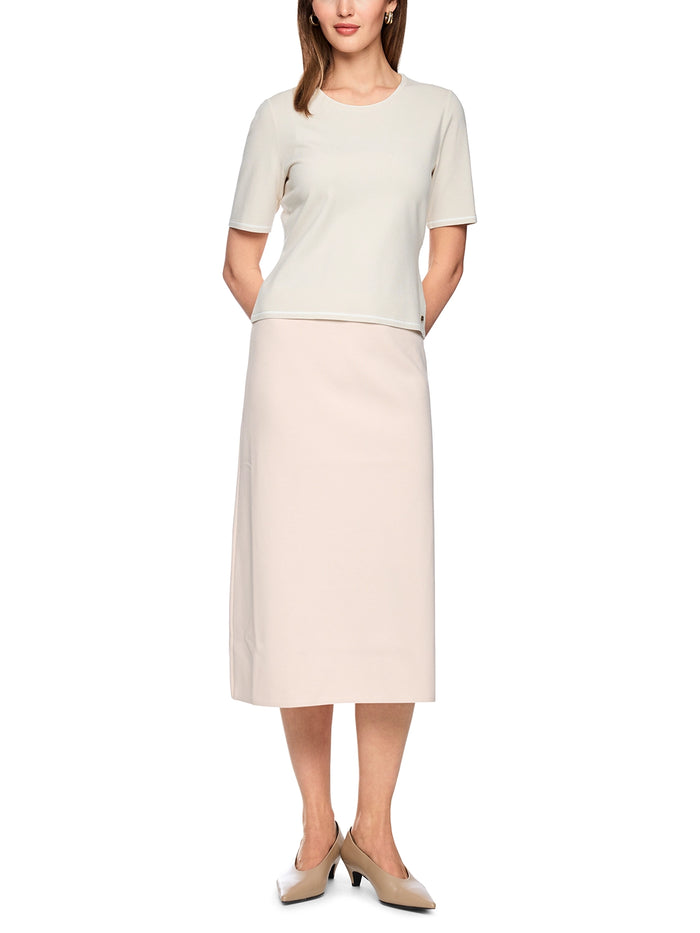 Marc Cain ‘Rethink Together’ fine knit midi skirt in Magnolia AC 71.19 M11 - Pre Order June Delivery