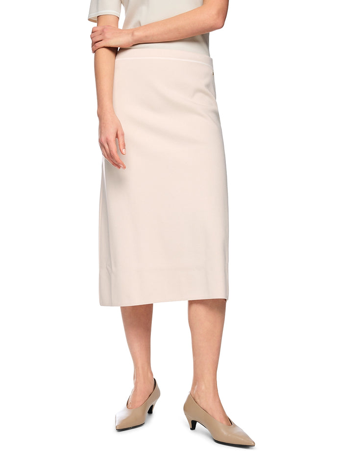 Marc Cain ‘Rethink Together’ fine knit midi skirt in Magnolia AC 71.19 M11 - Pre Order June Delivery