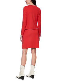 Marc Cain Rethink Together fine knit cardigan in Aurora Red AC 39.02 M11 - Pre Order June Delivery
