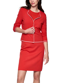 Marc Cain Rethink Together fine knit cardigan in Aurora Red AC 39.02 M11 - Pre Order June Delivery