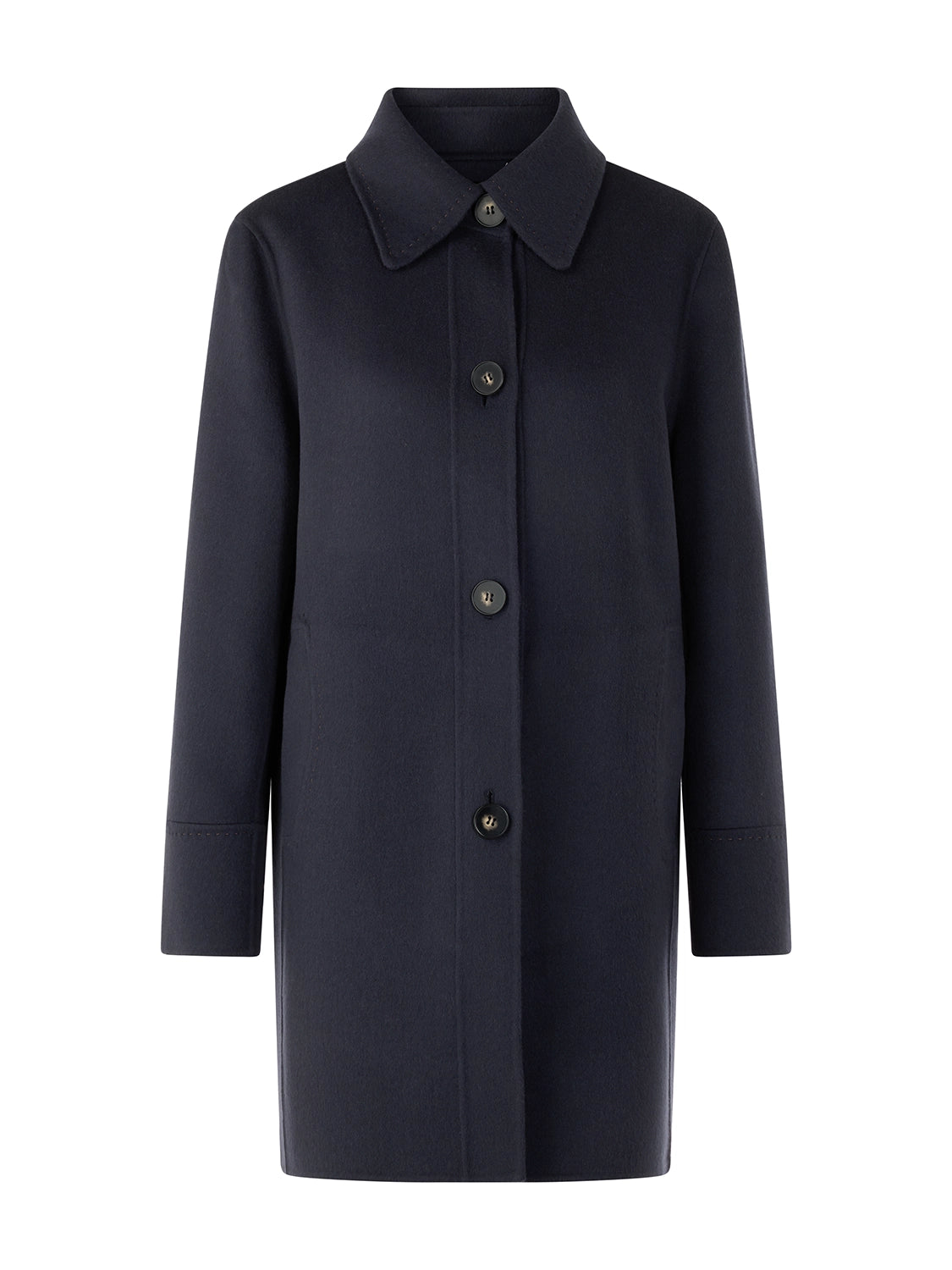 Marc Cain Wool coat with decorative stitching in Periscope AC 11.02 W33 - Pre Order June Delivery