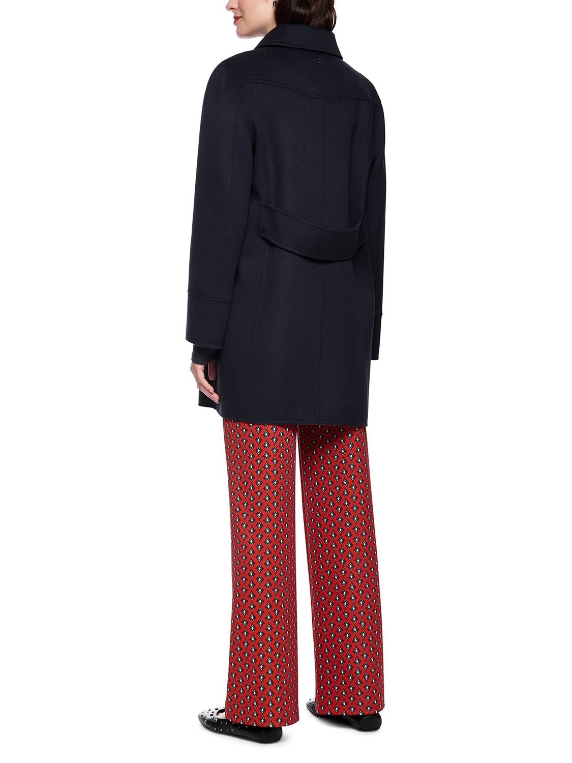 Marc Cain Wool coat with decorative stitching in Periscope AC 11.02 W33 - Pre Order June Delivery