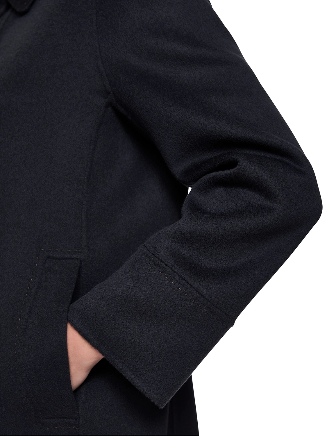 Marc Cain Wool coat with decorative stitching in Periscope AC 11.02 W33 - Pre Order June Delivery