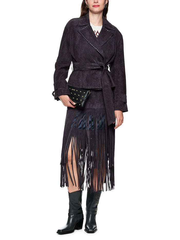 Marc Cain Real leather jacket 'Rethink Together' in Periscope AC 12.06 L02 - Pre Order June Delivery
