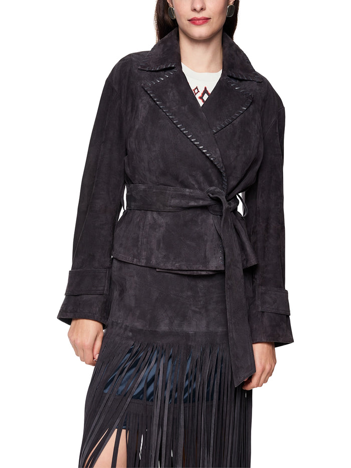 Marc Cain Real leather jacket 'Rethink Together' in Periscope AC 12.06 L02 - Pre Order June Delivery