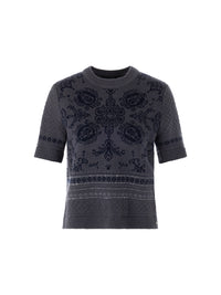 Marc Cain Paisley jumper ‘Rethink Together’ in Periscope AC 41.02 M02 - Pre Order June Delivery