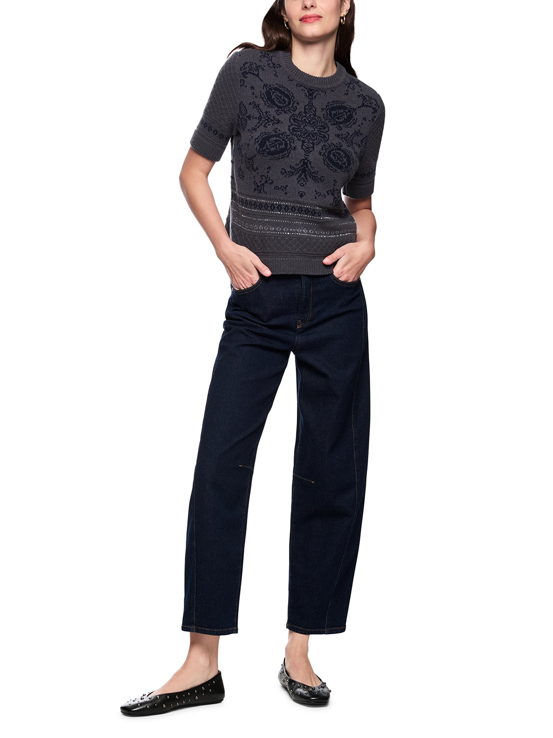 Marc Cain Paisley jumper ‘Rethink Together’ in Periscope AC 41.02 M02 - Pre Order June Delivery