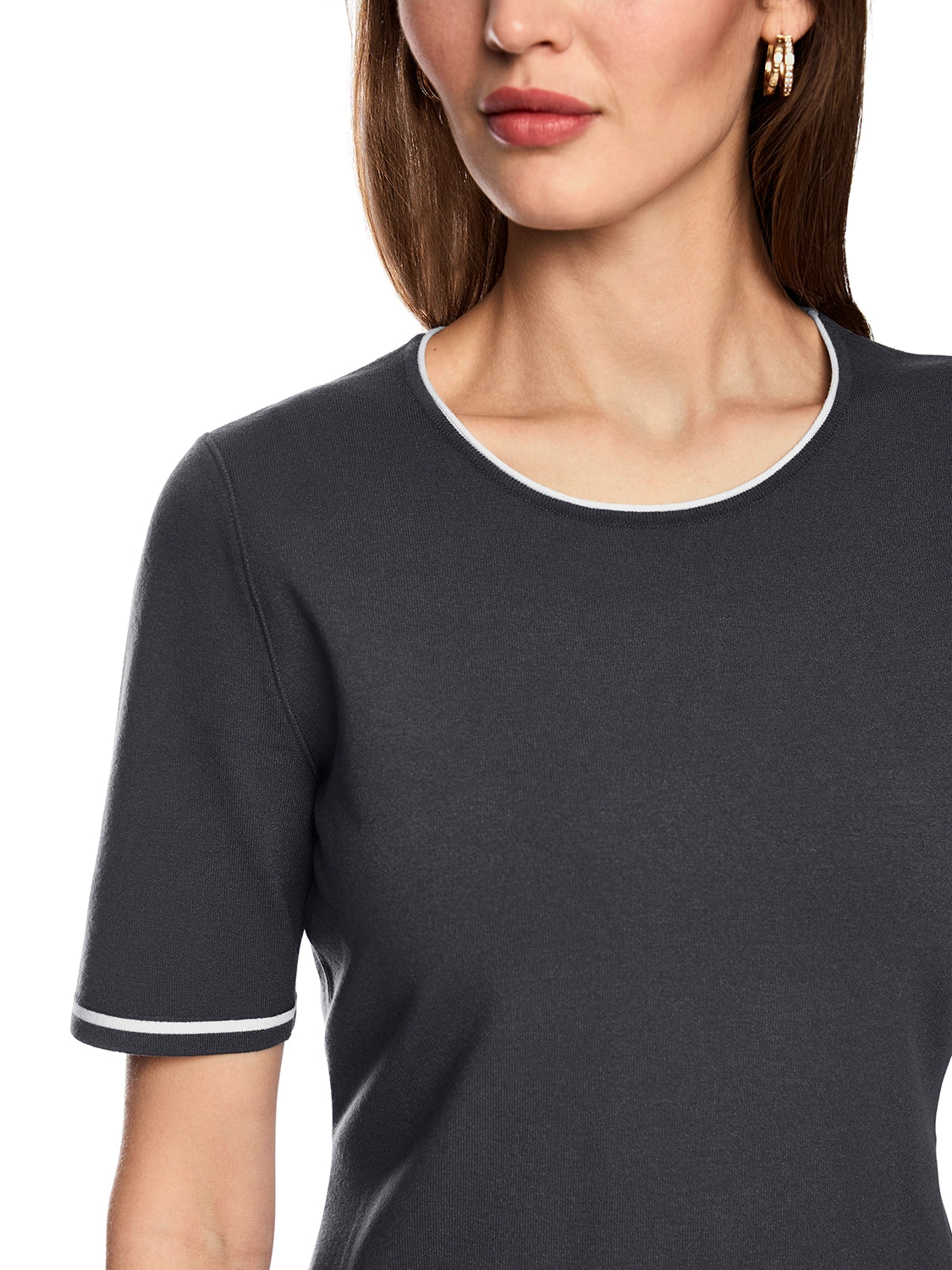 Marc Cain Rethink Together fine knit jumper in Periscope AC 41.09 M11 - Pre Order June Delivery