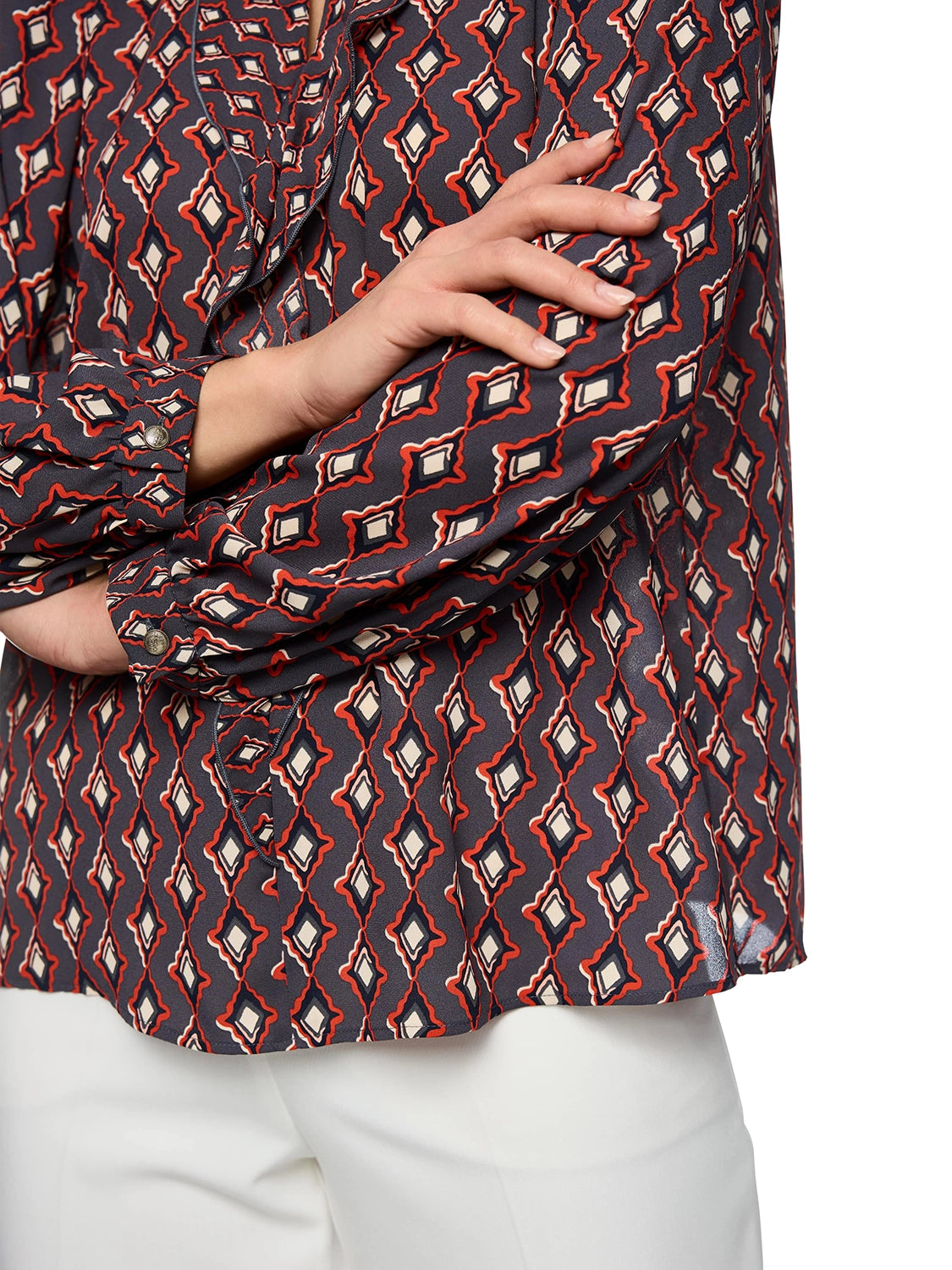 Marc Cain Flowing blouse ‘Rethink Together’ in Periscope AC 51.02 W04 - Pre Order June Delivery