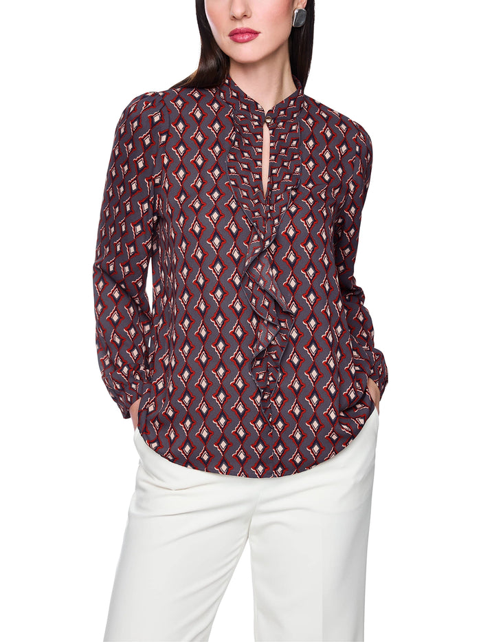 Marc Cain Flowing blouse ‘Rethink Together’ in Periscope AC 51.02 W04 - Pre Order June Delivery