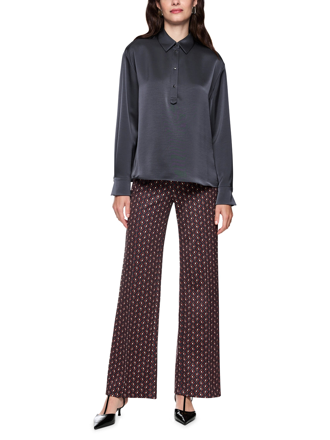 Marc Cain Classic style blouse ‘Rethink Together’ in Periscope AC 51.04 W64 - Pre Order June Delivery