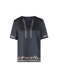 Marc Cain Blended materials blouse shirt in Periscope AC 55.04 J36 - Pre Order June Delivery