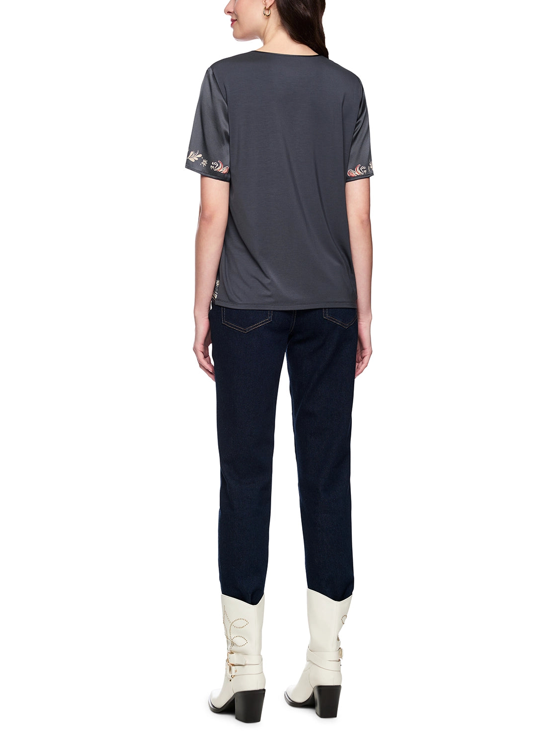 Marc Cain Blended materials blouse shirt in Periscope AC 55.04 J36 - Pre Order June Delivery