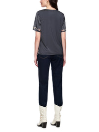 Marc Cain Blended materials blouse shirt in Periscope AC 55.04 J36 - Pre Order June Delivery