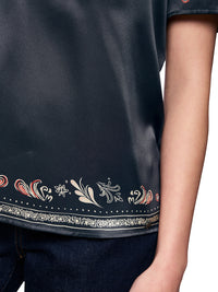 Marc Cain Blended materials blouse shirt in Periscope AC 55.04 J36 - Pre Order June Delivery