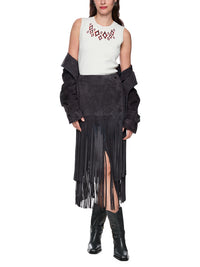 Marc Cain Midi leather skirt ‘Rethink Together’ in Periscope AC 71.15 L02 - Pre Order June Delivery