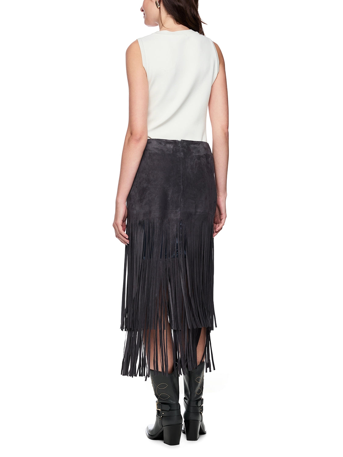 Marc Cain Midi leather skirt ‘Rethink Together’ in Periscope AC 71.15 L02 - Pre Order June Delivery