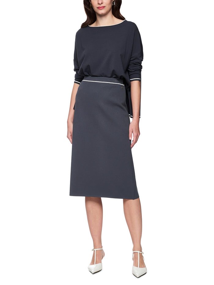 Marc Cain Rethink Together fine knit midi skirt in Periscope AC 71.19 M11 - Pre Order June Delivery