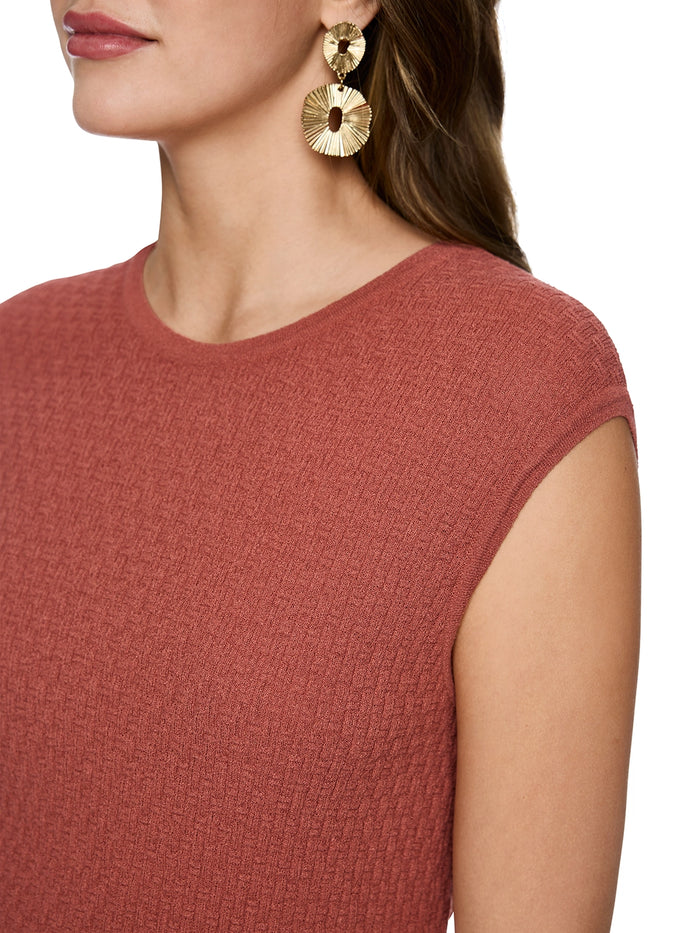 Marc Cain ‘Knitted in Germany’ viscose top in Etrscn Red AC 61.31 M45