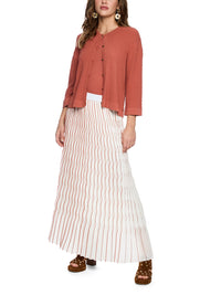 Marc Cain Maxi skirt with pleats in Etrscn Red AC 71.25 W76