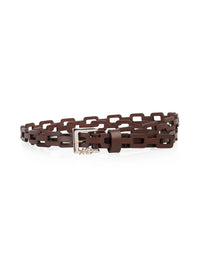 Marc Cain Leather belt in chain-link look in Moro AC G1.13 L49