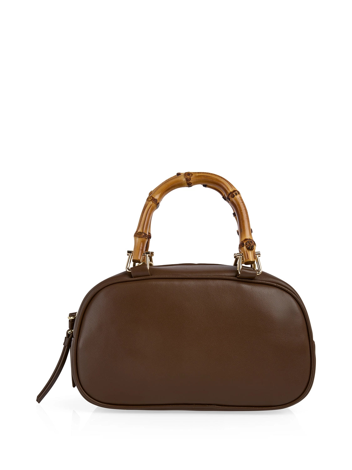 Marc Cain Mini leather bowling bag in Dark Wood AC TJ.03 L31