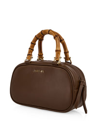 Marc Cain Mini leather bowling bag in Dark Wood AC TJ.03 L31