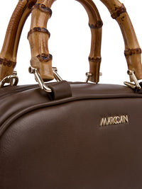 Marc Cain Mini leather bowling bag in Dark Wood AC TJ.03 L31