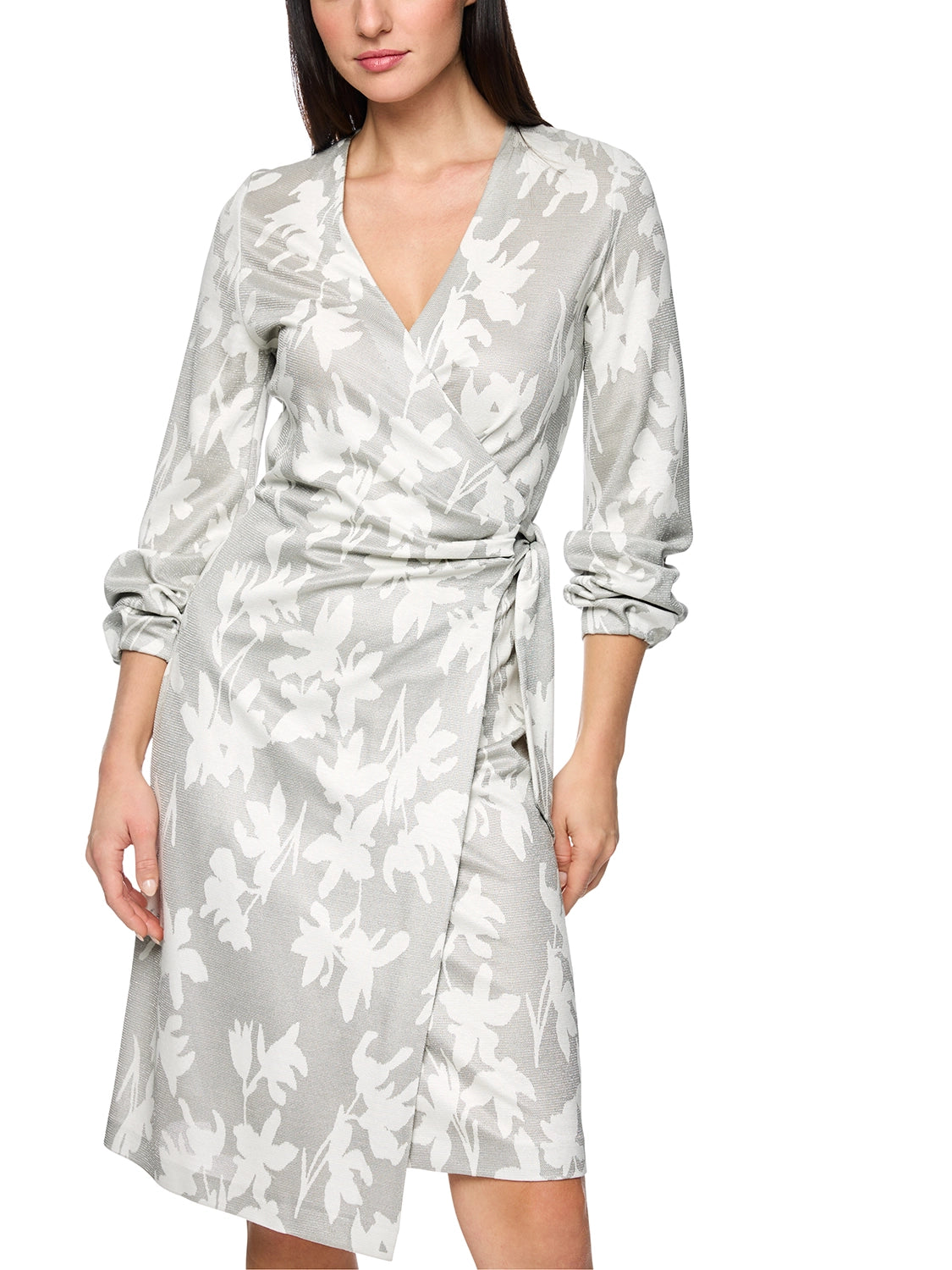 Marc Cain Long-sleeved wrap dress in Microchip AC 21.43 J37