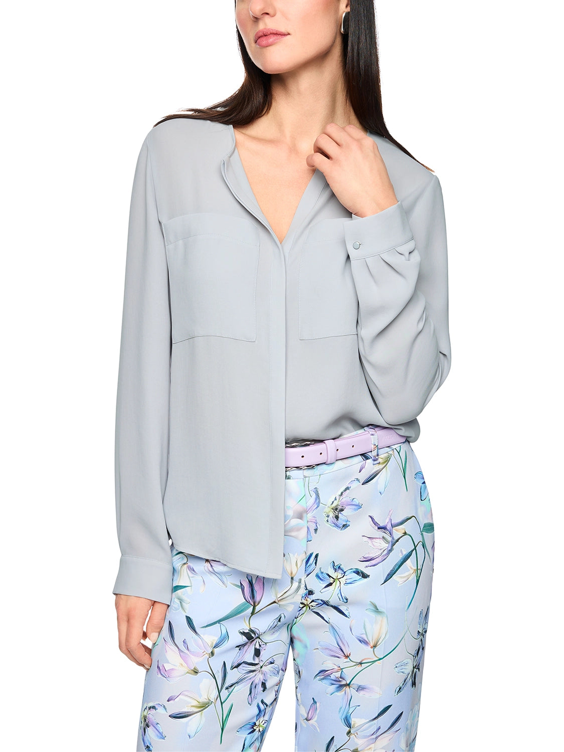 Marc Cain Casual blouse with concealed buttoning in Microchip AC 51.26 W90
