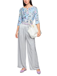 Marc Cain WICHTIA wide fit pleated trousers in Microchip AC 81.56 W46