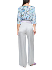 Marc Cain WICHTIA wide fit pleated trousers in Microchip AC 81.56 W46