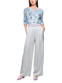 Marc Cain WICHTIA wide fit pleated trousers in Microchip AC 81.56 W46